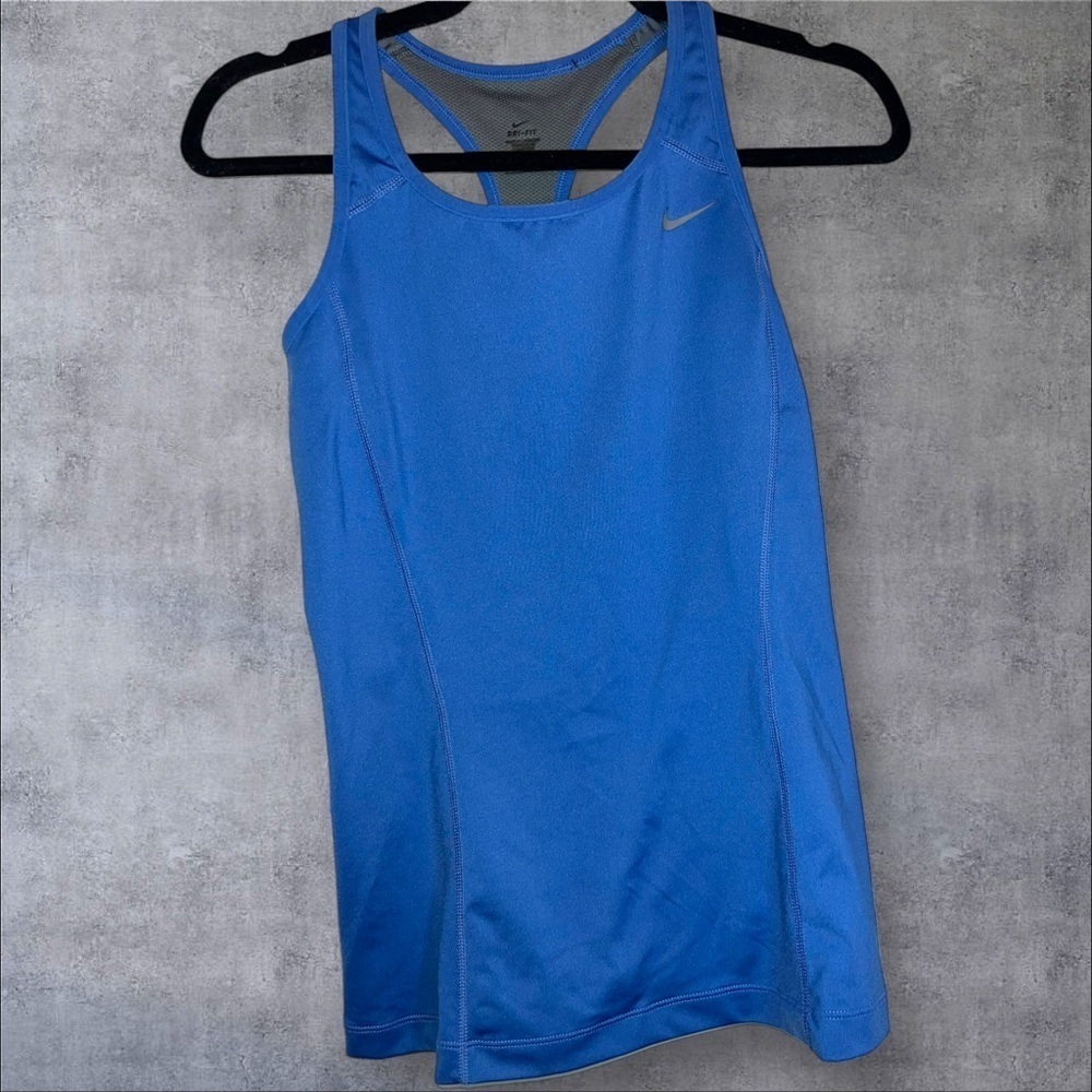 Nike Blue Fitted Sleeveless Tank Top